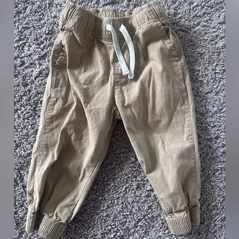 Preloved Children's Place Tan Joggers with White Drawstring